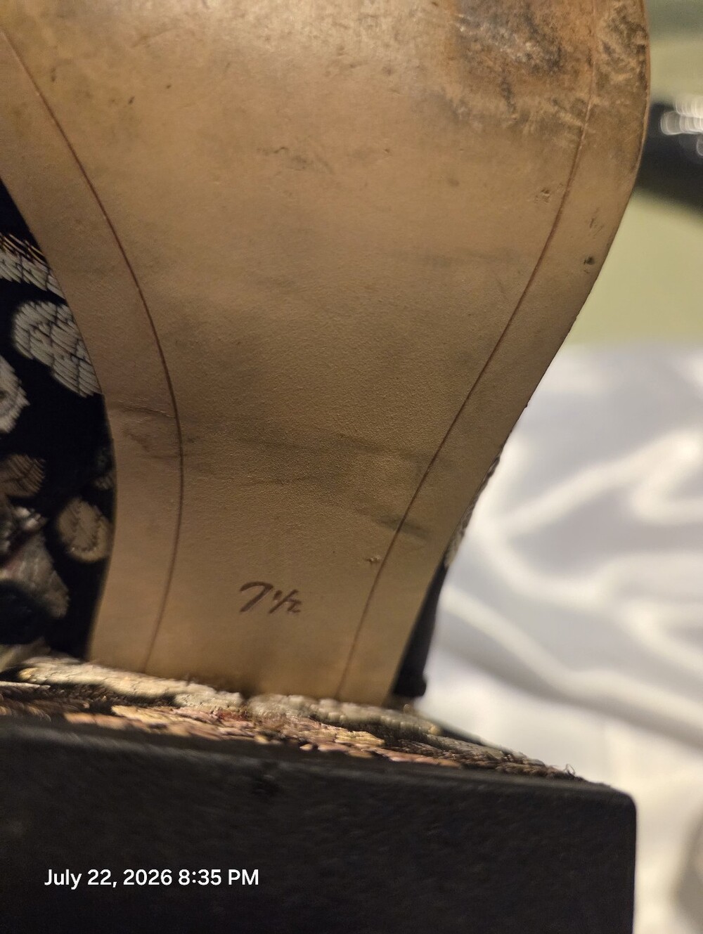 Sam Edelman Black Brocade Floral Ankle Boots with Gold and Pink Embroidery - Picture 9 of 9